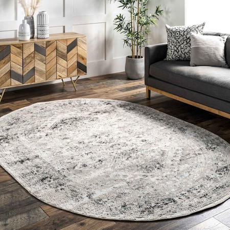 Nuloom Madisson Vintage Faded Medallion Area Rug 4ft x 6ft CFDR05A-O406
